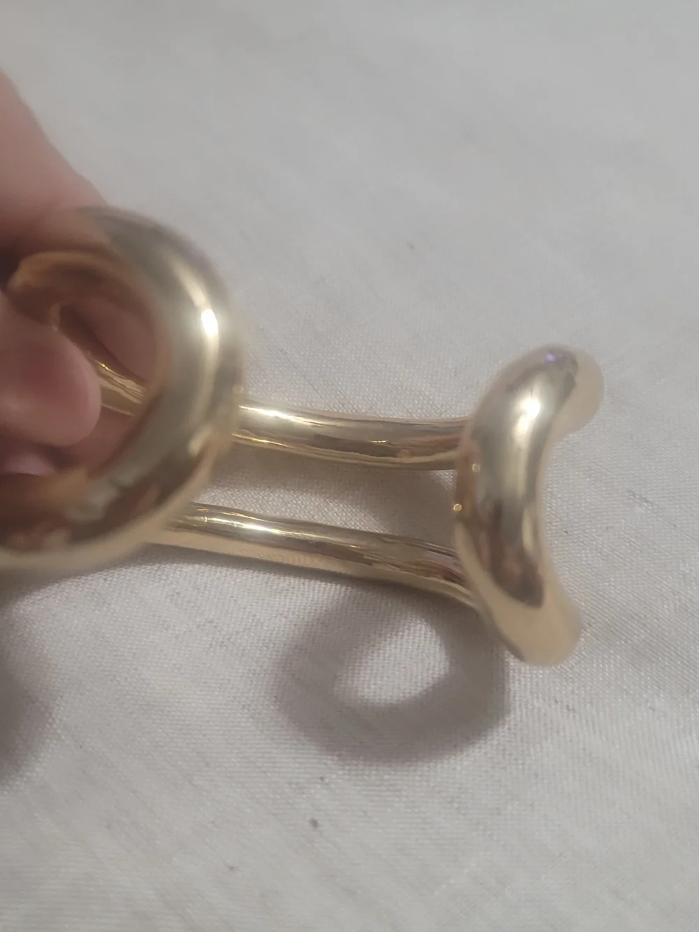 Polished Gold Double-Band Open Cuff Bracelet - Women's Jewelry